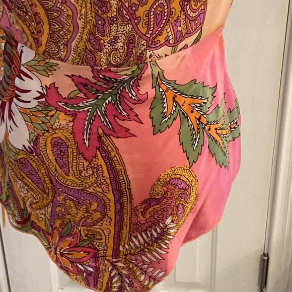 Cache Vintage Multicolor Silk Halter Top w/ Embellishments - Picture 7 of 12